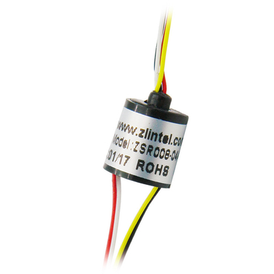 Precious Metal: Gold-Gold/Wires*1A 8.3mm Mini Capsule Slip Ring 4 Circuits Miniature Rotating Slip Ring For PTZ