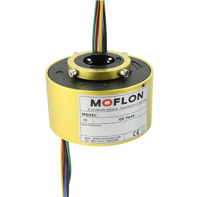 Aluminum Alloy Through Bored Slip Rings MOFLON 18 Brand Hole Size 20mm 10A Circuit Low Temperature Resistance For Industrial Part